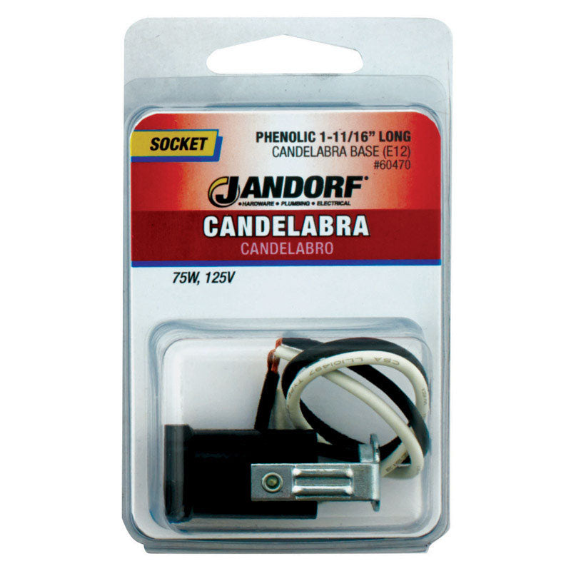 Jandorf Phenolic Candelabra Base Socket w/Single Leg Hickey