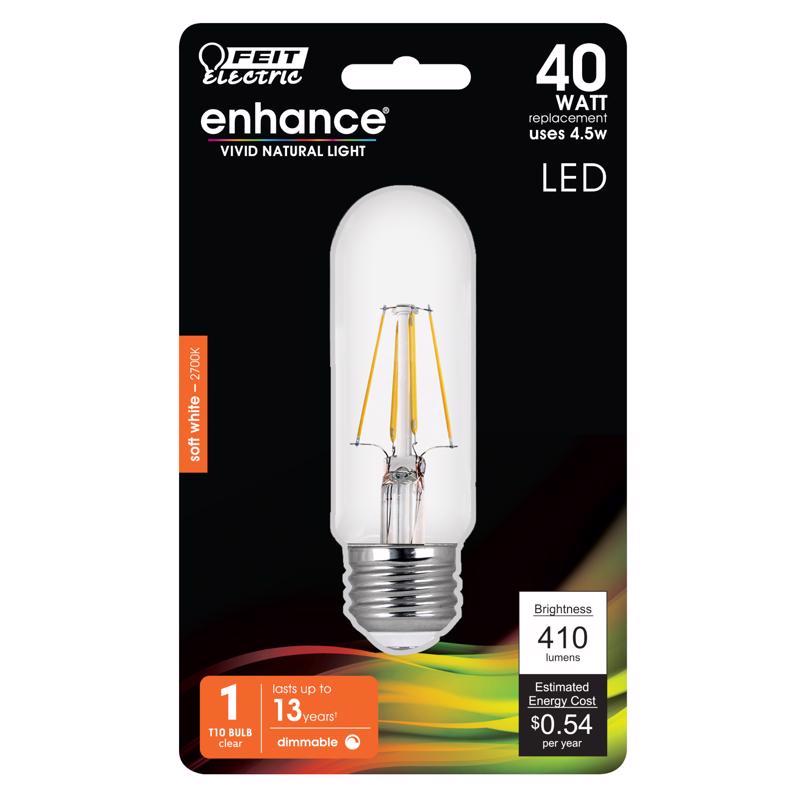 Feit T10 E26 (Medium) Filament LED Bulb Warm White 40 Watt Equivalence