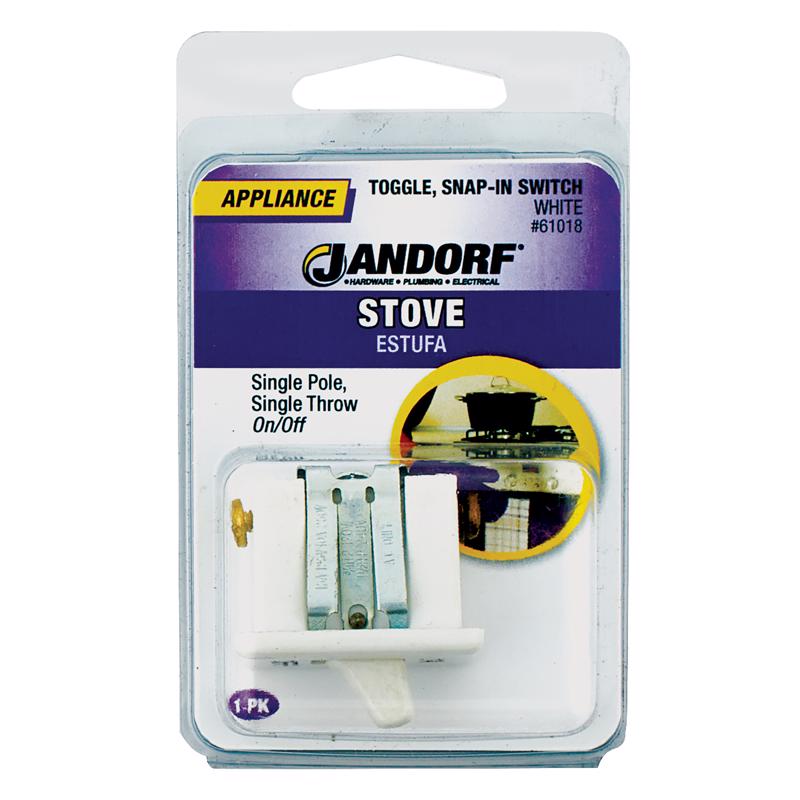 Jandorf 20 amps Single Pole Snap-In Toggle Appliance Switch White