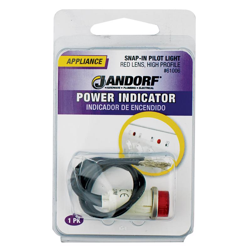 Jandorf 0.3 amps Light Snap-In Pilot Light Red