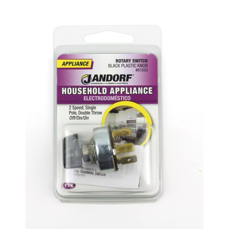 Jandorf 4 amps Single Pole Rotary Appliance Switch Black/Silver