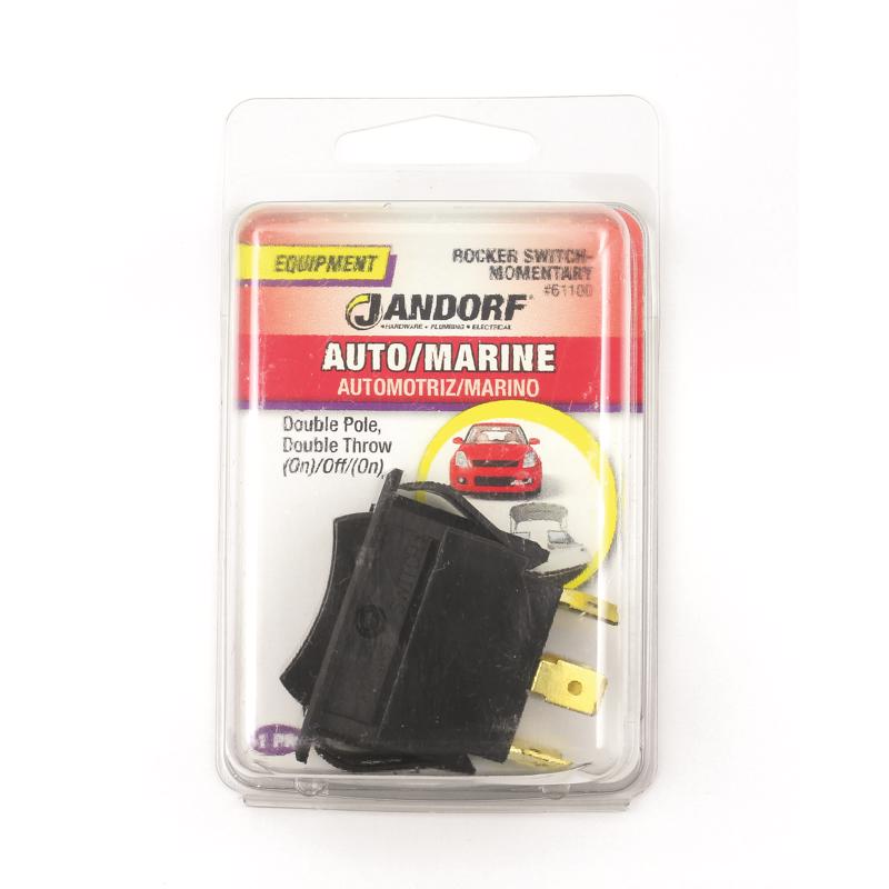 Jandorf 15 amps Double Pole Rocker Automotive/Marine Switch Black