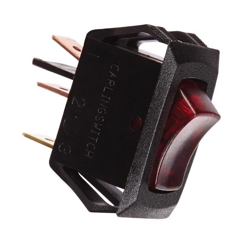 Jandorf 10 amps Single Pole Rocker Appliance Switch Black/Red