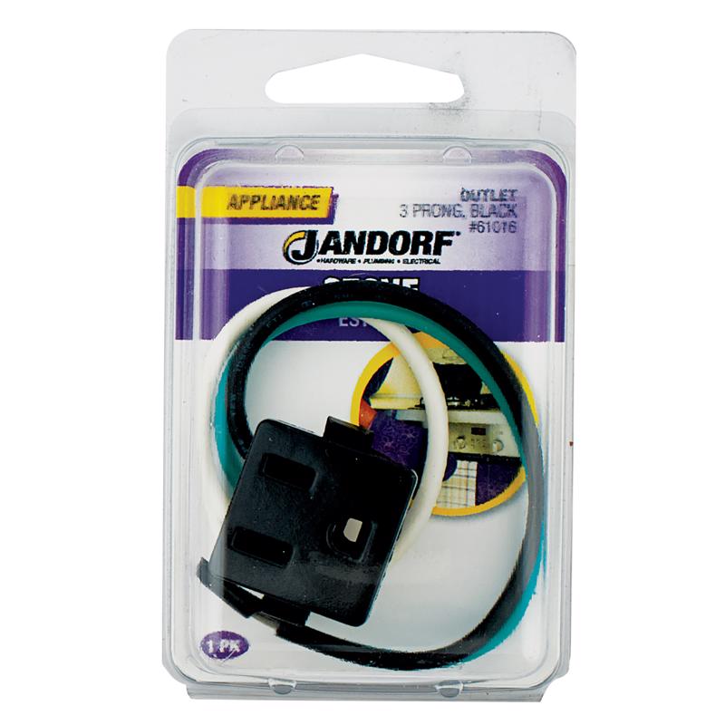 Jandorf 15 amps 125 V Black Outlet