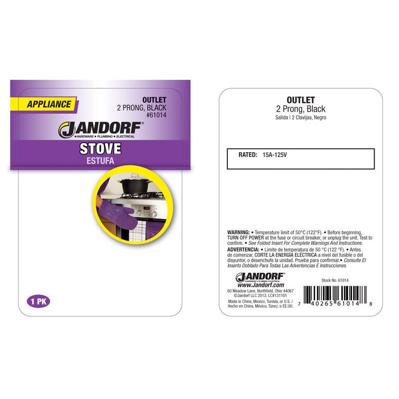 Jandorf 15 amps 125 V Black Outlet