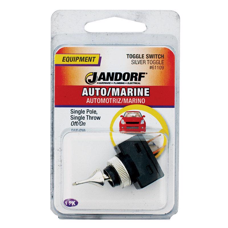 Jandorf 20 amps Single Pole Toggle Automotive/Marine Switch Black/Silver