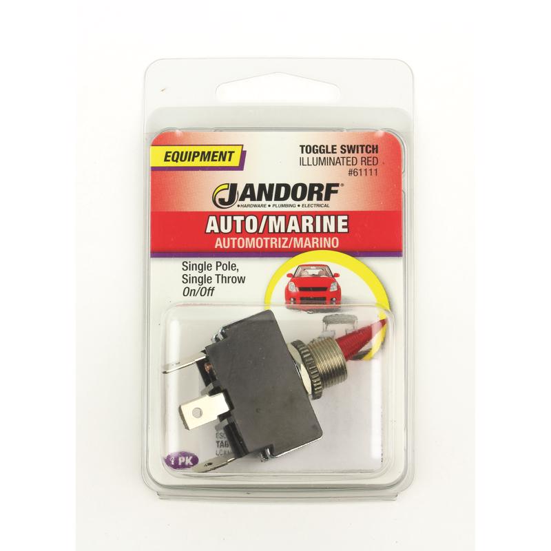 Jandorf 21 amps Single Pole Toggle Automotive/Marine Switch Red/Silver