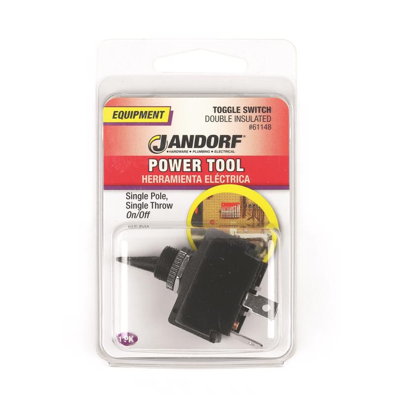 Jandorf 20 amps Single Pole Toggle Power Tool Switch Black