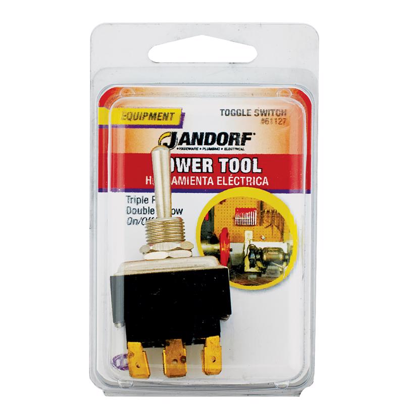 Jandorf 24 amps Three Pole Toggle Power Tool Switch Black