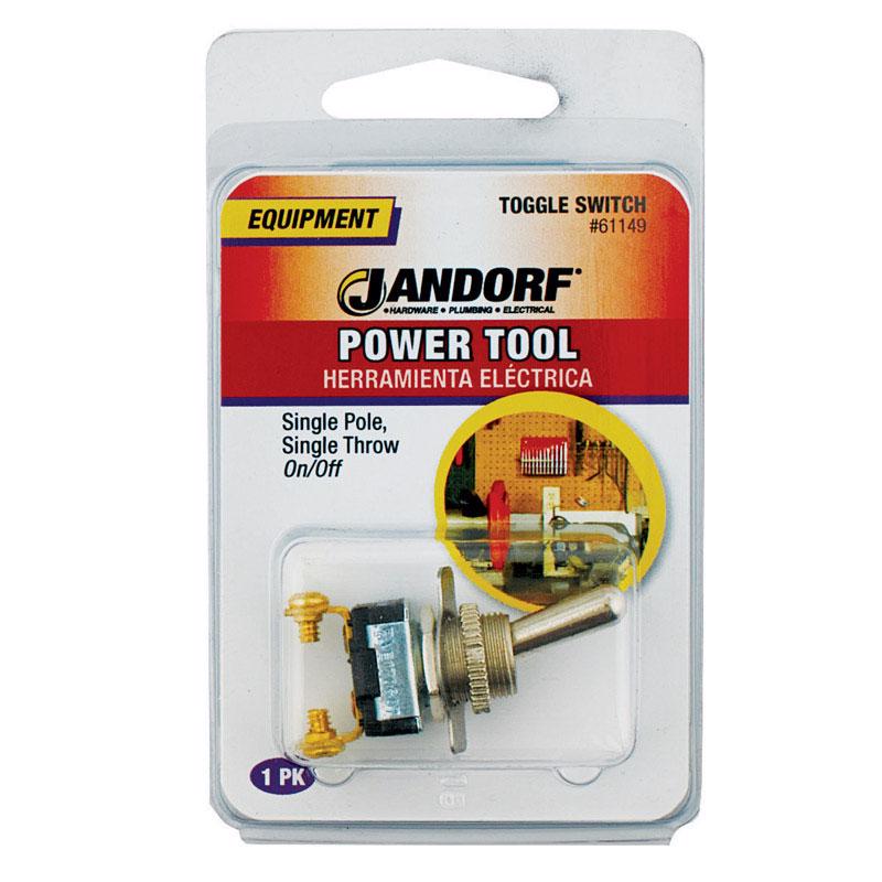 Jandorf 15 amps Single Pole Toggle Power Tool Switch Silver