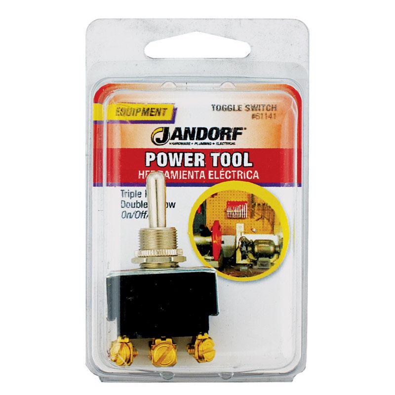 Jandorf 15 amps Three Pole Toggle Power Tool Switch Silver