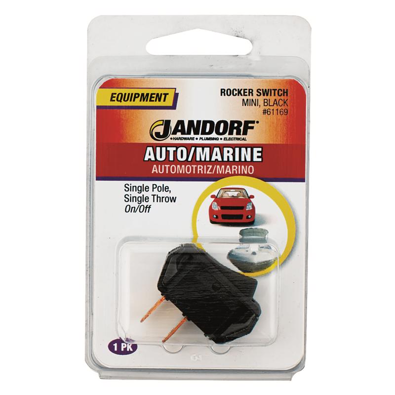Jandorf 25 amps Single Pole Rocker Automotive/Marine Switch Black