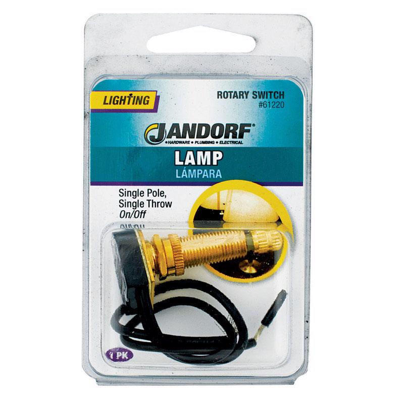 Jandorf 6 amps Single Pole Rotary Appliance Switch Brass