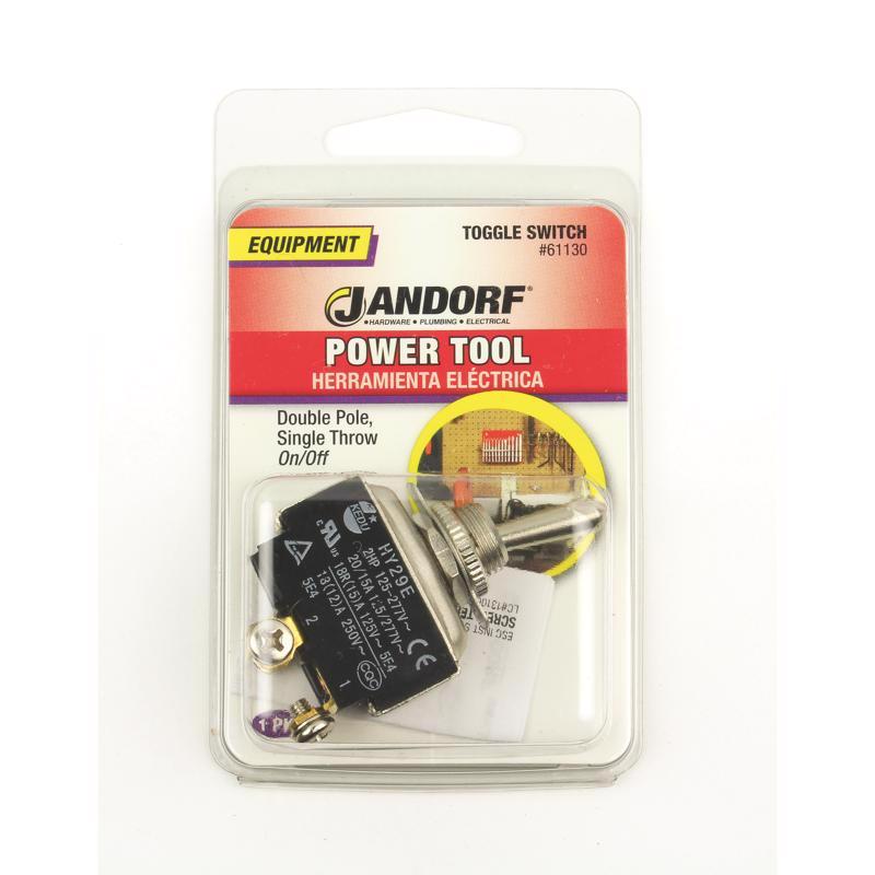 Jandorf 20 amps Double Pole Toggle Power Tool Switch Silver