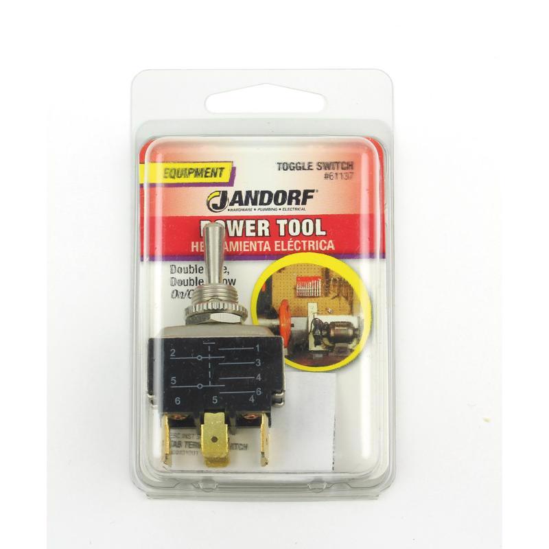 Jandorf 20 amps Double Pole Toggle Power Tool Switch Silver