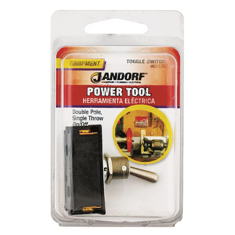 Jandorf 16 amps Double Pole Toggle Power Tool Switch Black/Silver