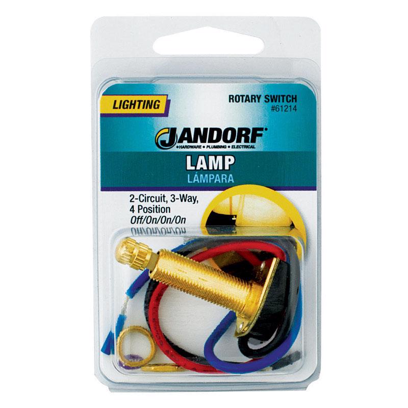 Jandorf 6 amps Single Pole or 3-way Rotary Appliance Switch Brass