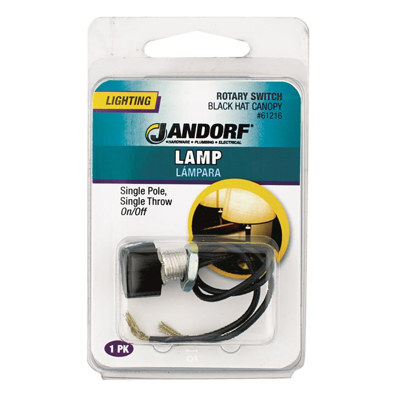 Jandorf 3 amps Single Pole Rotary Appliance Switch Black