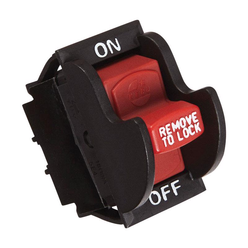 Jandorf 20 amps Single Pole Rocker Power Tool Switch Black/Red