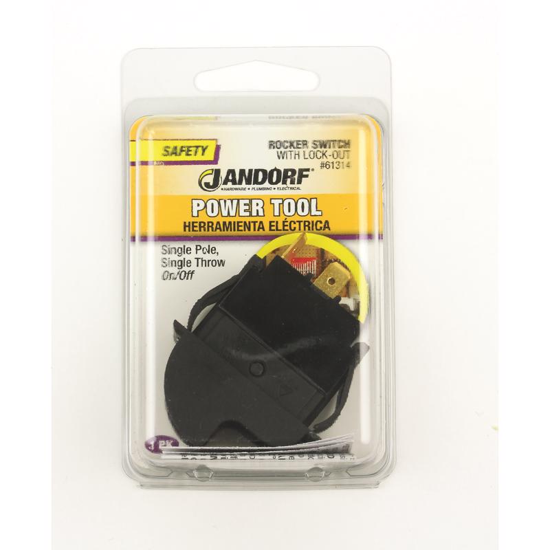 Jandorf 20 amps Single Pole Rocker Power Tool Switch Black/Red