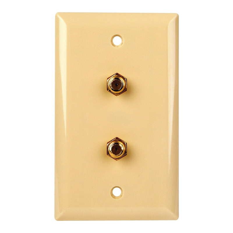 Monster Just Hook It Up Ivory 1 gang Plastic Coaxial Wall Plate