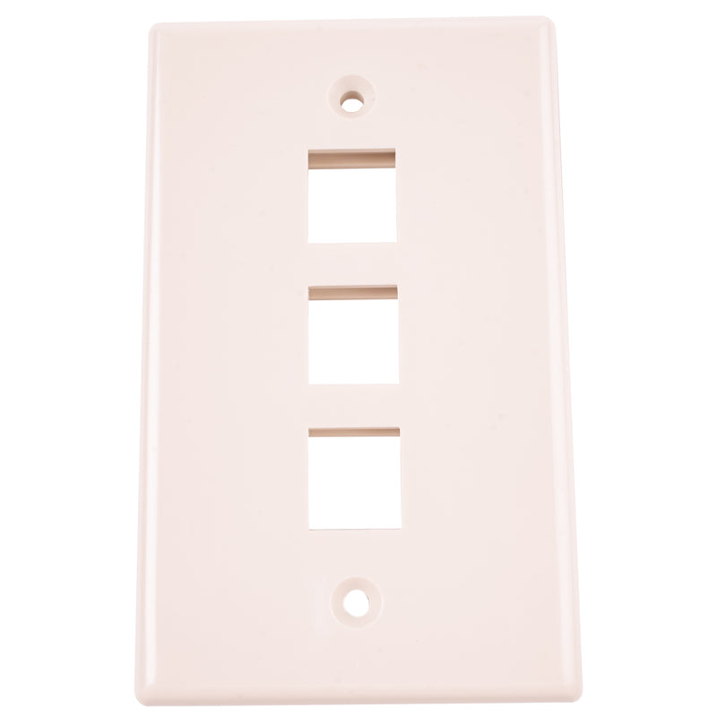 Monster Just Hook It Up Almond 3 gang Plastic Keystone Wall Plate