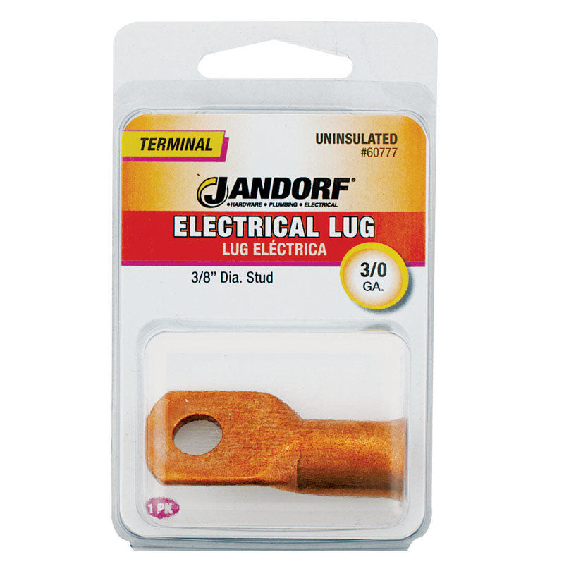 Jandorf 3/0 Ga. Uninsulated Wire Electrical Lug Copper