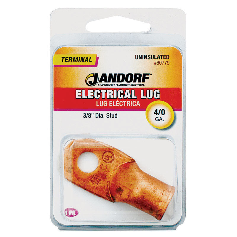 Jandorf 4/0 Ga. Uninsulated Wire Electrical Lug Copper