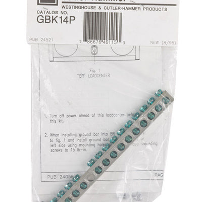 Eaton Cutler-Hammer 0 amps N/A V 14 space 14 circuits Bolt-On Mount Ground Bar Kit