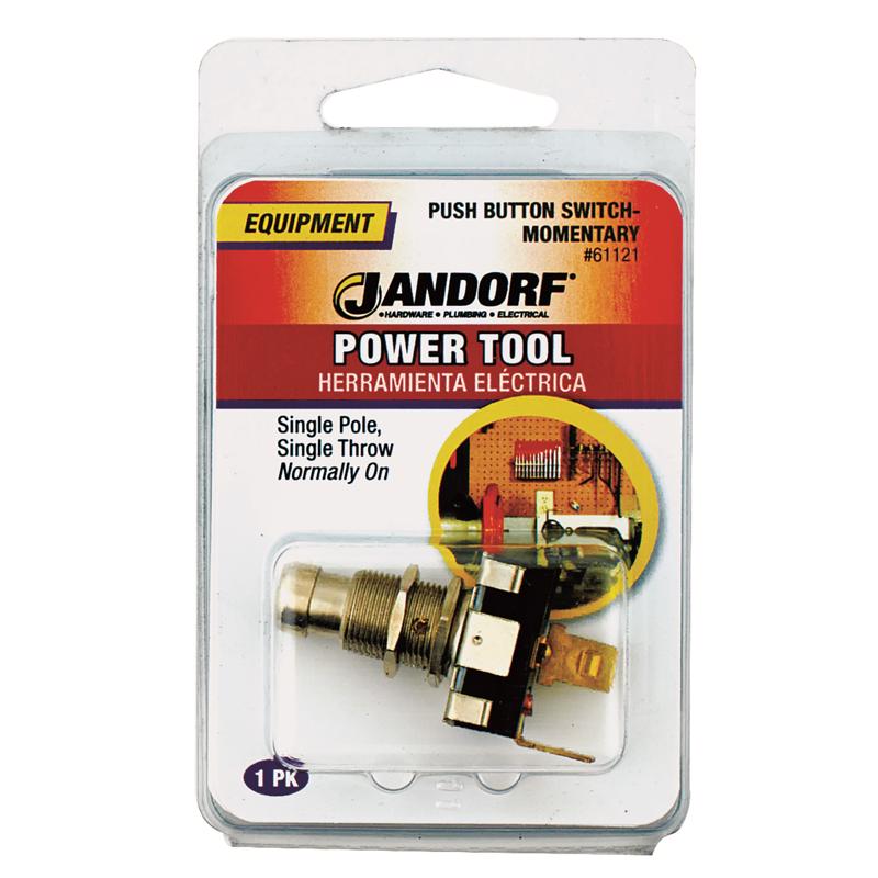Jandorf 15 amps Single Pole Push Button Power Tool Switch Silver