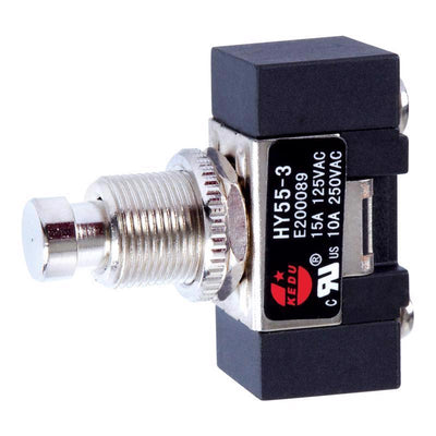 Jandorf 15 amps Single Pole Push Button Power Tool Switch Black/Silver
