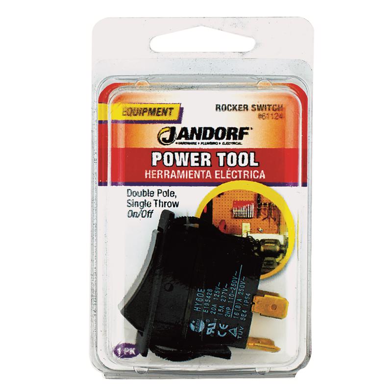 Jandorf 20 amps Double Pole Rocker Power Tool Switch Black