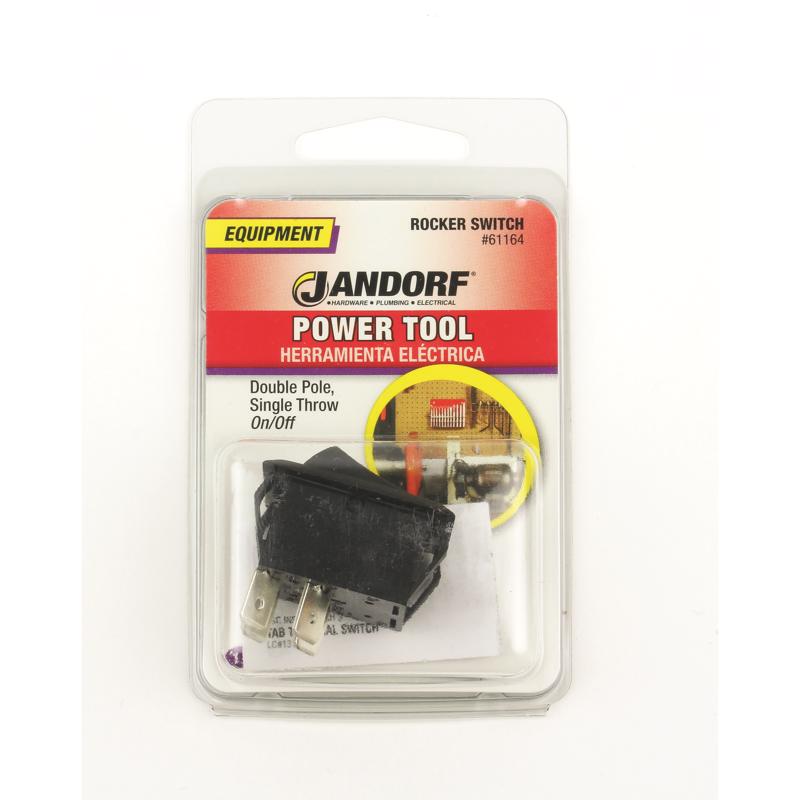 Jandorf 20 amps Double Pole Rocker Power Tool Switch Black