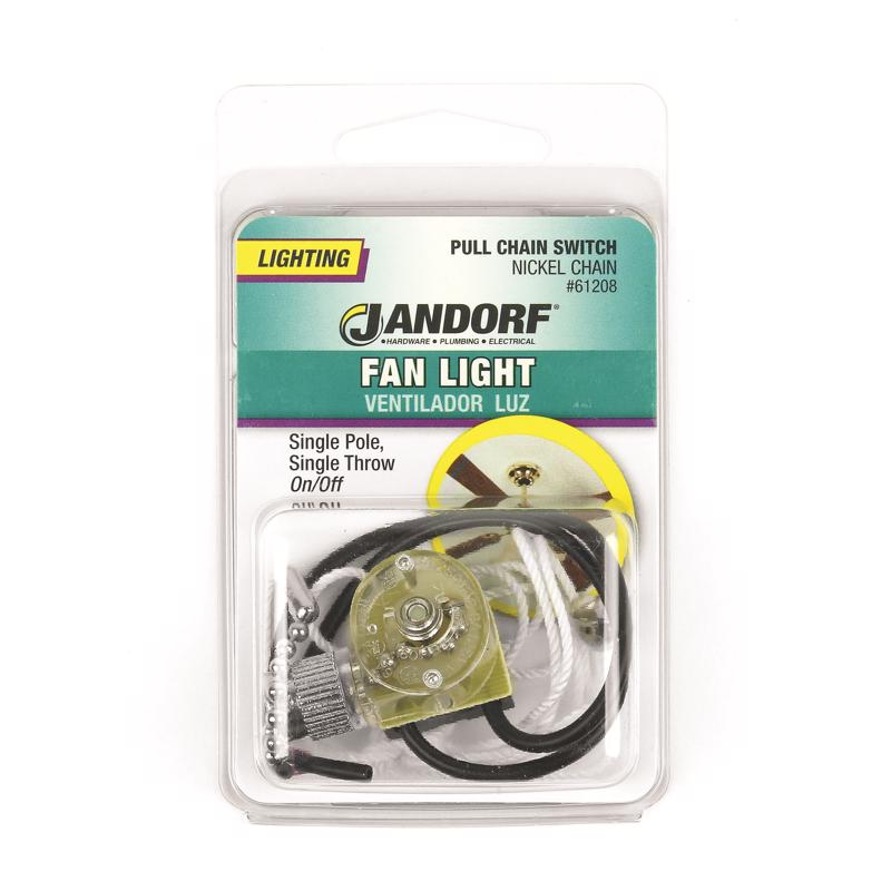 Jandorf 6 amps Single Pole Pull Chain Appliance Switch Brass