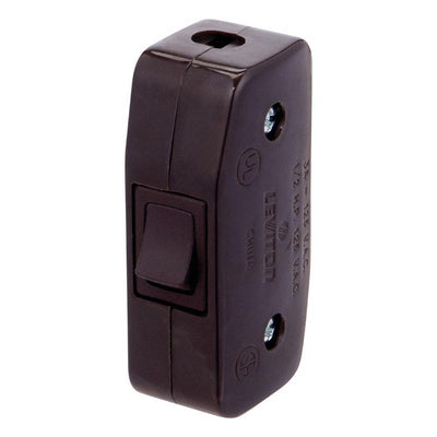 Jandorf 3 amps Single Pole Feed Through Appliance Switch Brown