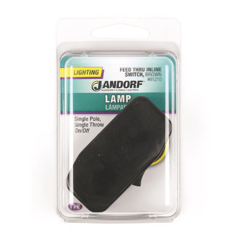 Jandorf 3 amps Single Pole Feed Through Appliance Switch Brown