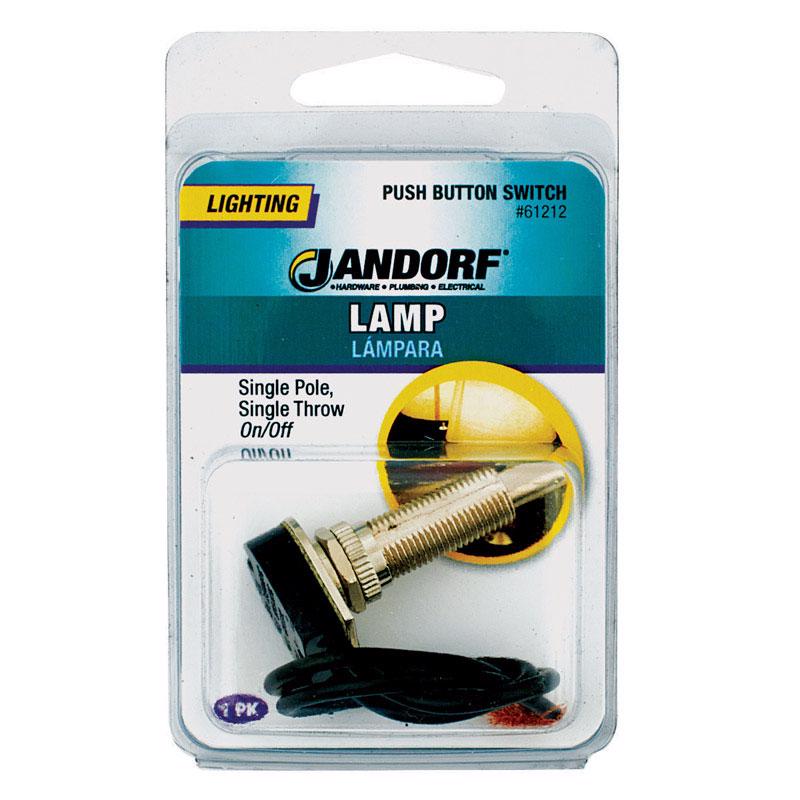 Jandorf 6 amps Single Pole Push Button Appliance Switch Black/Silver