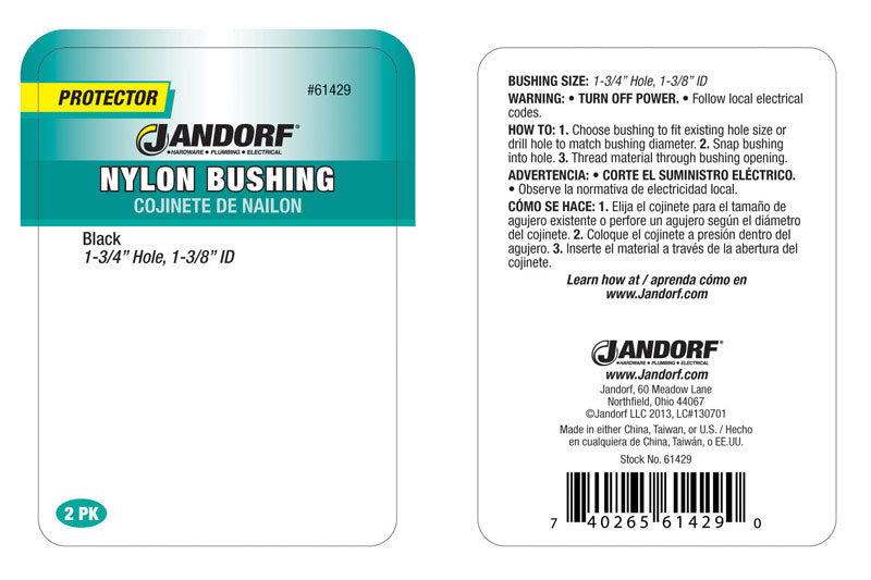 Jandorf 1-3/4 in. Nylon Bushing