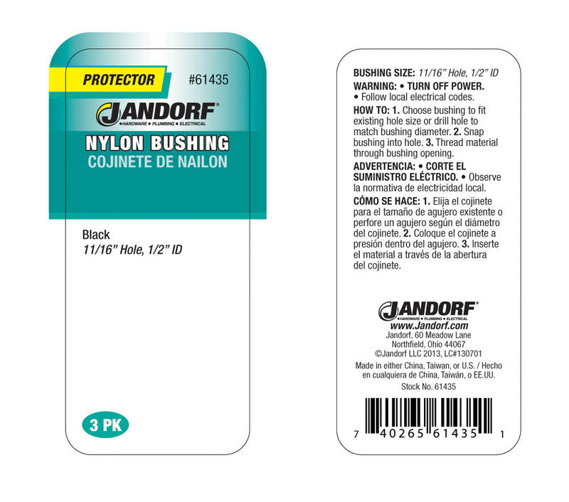 Jandorf 11/16 in. Nylon Bushing 3 pk