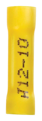 Jandorf 12-10 Ga. Insulated Wire Terminal Butt Splice Yellow 4 pk