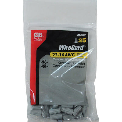 Gardner Bender WireGard 22-16 Ga. Copper Wire Wire Connector Gray 25 pk
