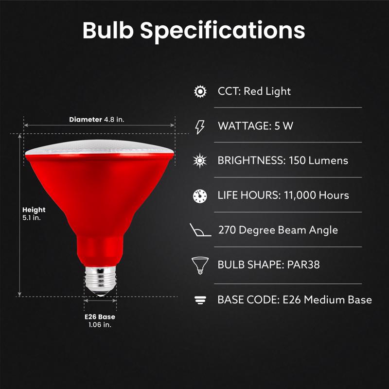 Feit PAR38 E26 (Medium) LED Bulb Red 120 Watt Equivalence