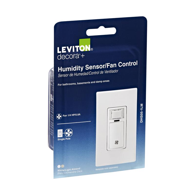 Leviton Decora 5 amps Single Pole Single Pole Humidity Sensor/Fan Control White