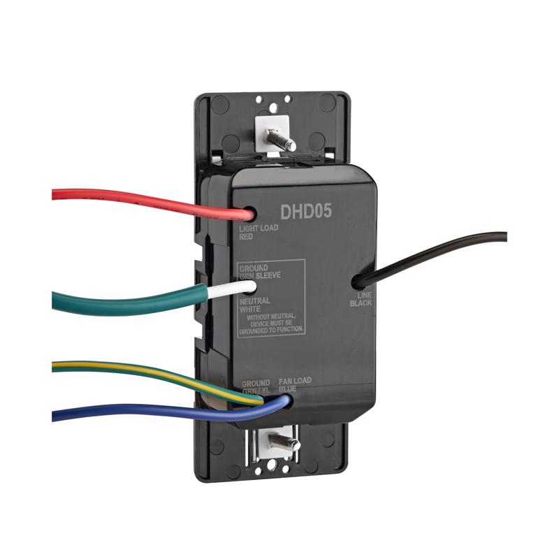 Leviton Decora 5 amps Single Pole Single Pole Humidity Sensor/Fan Control White