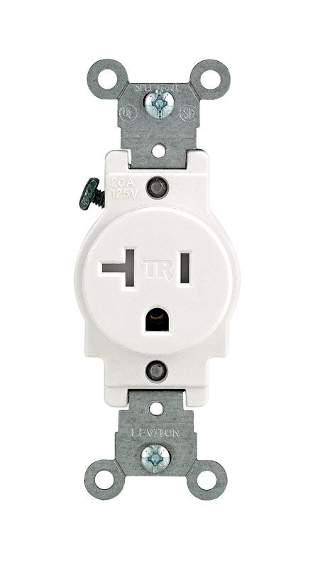 Leviton 20 amps 125 V Single White Outlet 5-20R