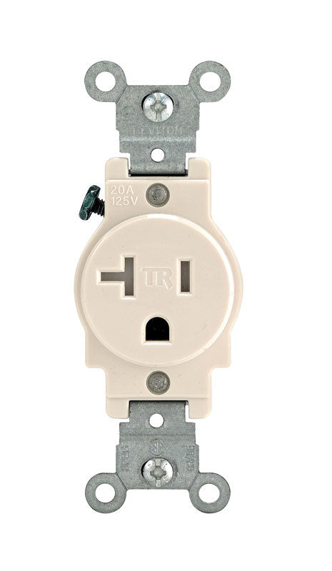 Leviton 20 amps 125 V Single Light Almond Outlet 5-20R