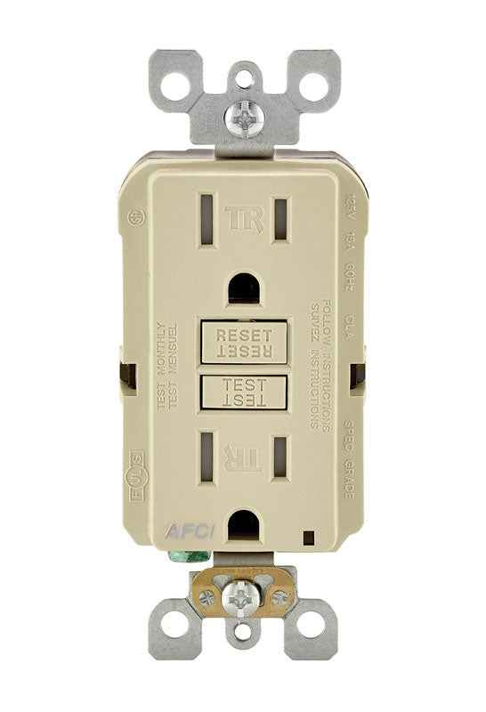 Leviton SmartlockPro 15 amps 125 V Ivory AFCI Outlet 5-15R