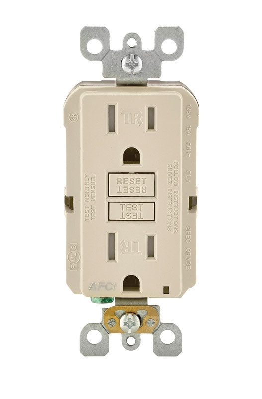 Leviton SmartlockPro 15 amps 120 V Light Almond AFCI Outlet 5-15R