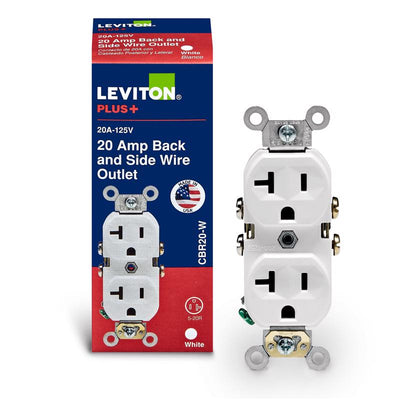 Leviton 20 amps 125 V Duplex White Outlet 5-20R
