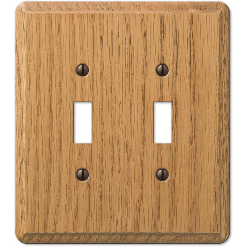 Amerelle Contemporary Light Brown 2 gang Wood Toggle Wall Plate